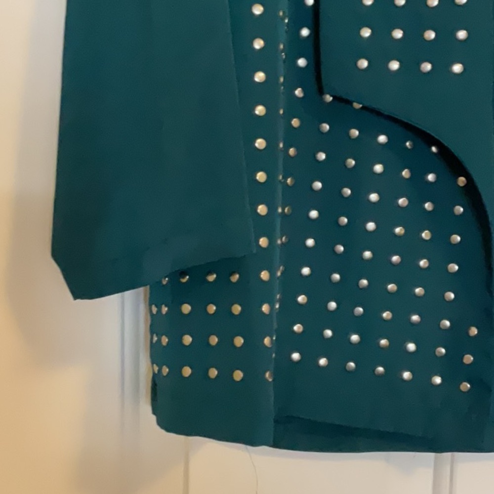 Teal Studded Women's Jacket - Picture 6 of 6